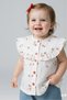 Strawberry Printed Ruffle Shirt Denim Shorts Summer Baby Girl Two-Piece Set - 3