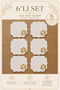Set of 6 Gold Reflective Gardenia Fabric Coffee Side Presentation Napkins Cocktail Presentation Coasters Shemira - 2