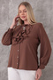 Plus Size Detachable Ruffle Collar Long Sleeve Modern Evening Dress Women's Shirt - 2