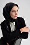 وشاح حرير جاكار تويل أسود منقط
