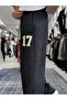 Black 17 Embroidered Washable Pipe Leg Sweatpants Es-80-50 - 6