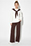 Women's Coffee Shawl Detailed Long Sleeve Basic T-Shirt Elastic Waist Loose Pants Modal Set 4126 60286249 - 3