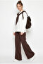 Women's Coffee Shawl Detailed Long Sleeve Basic T-Shirt Elastic Waist Loose Pants Modal Set 4126 60286249 - 2