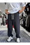 Black Basic Washable Pipe Leg Sweatpants Es-80-30