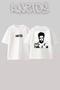Fight Club Tyler Durden 1 90S Retro Cinema Series Back Printed Oversize White T-Shirt
