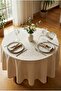 Stain-Resistant Round Tablecloth Ecru Modern Liquid Repellent Waterproof Decorative Living Room Cover