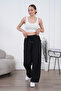 Linen Blend Loose Fit Belmando Black Trousers - 3