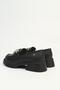 Women's Black Thick Sole Metal Buckle Loafer Shoes - 4