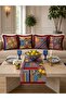 Mi̇lano Series, Fringed Throw Pillow Cover and Runner 5-Piece Combination Set