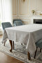 Thick Textured Water Repellent Tablecloth Stylish Jacquard Living Room Dining Table Cover