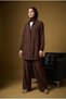 Linen Double Suit with Pocket Detail and Zipper Trousers Brown 26Yt612 - 2