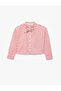 Cotton Long Sleeve Plaid Shirt with Bow Detail and High Collar - 3
