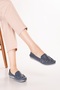 Genuine Leather Laser Perforated Comfortable Summer Shoes Ars.168 Navy Blue - 5