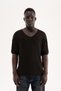 Men's V-Neck Knitwear T-Shirt Brown