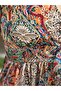 Green Multicolor Ethnic Patterned Strappy Long Dress - 8