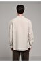 Regular Fit Shirt Neck Plain Men's Beige Long Sleeve Shirt - 2