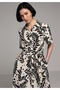 Regular Fit Metraj Printed Women's Black Short Sleeve Dress