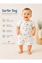 Baby Boy Muslin Barbatöz Jumpsuit 100% Organic Cotton Summer Jumpsuit Surfer Dog Patterned - 2