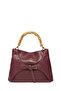 Claret Red Bag with Wooden Handle and Buckle 0065 - 2