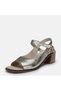 Women's Large Size Women's Heel Sandals Genuine Leather 41-42-43-44-45-Gold - 6