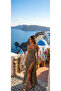 Women's Double Slit Micro Fabric Leopard Pattern Long Dress