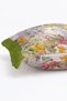 Pastel Botanical Garden Flowers Fringed Throw Pillow Cover - Romantic Floral Pillowcase with Khaki Tassels - 5