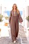 Brown Tassel Tencel Long Dress