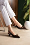 Two-Buckle Hazelnut Heeled Women's Shoes 4 cm Skin Brown - 3
