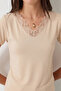 Lace Detailed Viscose Blouse Lrn0049 Cream - 3