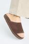 Lizette Women's Genuine Leather Single Strap Brown Slippers - 4