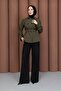Short Belted Stylish Trench Coat Khaki - 2