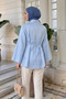 Shirt with Metal Accessories Y0142 - Baby Blue - 4
