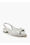 Women Bow Embellished Buckle Closure Pointed Toe Shoes - 2