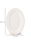 4457 Burçak Set of 2 Porcelain Gold Mesh Boat Plates - Oval Breakfast Serving Set 25cm - 4