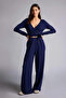 F8572Axnv134 Navy Blue Belted Long Sleeve T-Shirt - 2