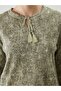 Women's Blouse with Tie-Down Collar Flower - 3