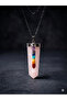 Pink Quartz 7 Chakra Pendulum Pendant Natural Gemstone Love Energy Balancer Reiki Meditation Healing Necklace - 2