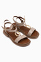 Theres Beige Buckle Detailed Ankle Strap Women's Sandals - 4