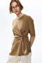 Draped-detail asymmetric top