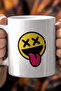 330ml Printed White Ceramic Mug with Emoji Figures - 2