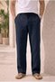 Men's Summer Navy Blue Color Cotton Linen Look Relaxed Pants