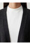 Alita City Lcw Everyday Anthracite Knitwear Plain Midi Women's Cardigan with a Difference - 3