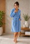 Cotton Textured Women's Bathrobe with Hood and Pockets, Daily Home & Spa Bathrobe