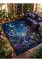 Sdt Night Garden Themed Moon and Star Motif Purple Woven Base Decorative Carpet Sdt1301