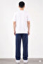 Men's Navy Blue -Sweatpants- Oversize Comfortable Casual Daily Sweatpants with Adjustable Waist and Washable Fabric - 2