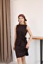 Women's Modal Fabric Crew Neck Tie Detail Thick Strap Short Dress - 2