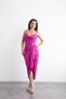 Strappy Collar, Sparkling, Brooch Detailed, Slit, Stylish Evening Dress