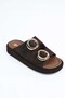 Laceless Buckle Poly Sole Genuine Leather Slippers 341-1445 Women's Slippers - 8