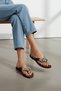 Sresta Burgundy Silver Bow Stone Detailed Women's Flip Flops - 2