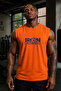 Orange Iron Discipline Printed Crew Neck Sports Athlete's Undershirt Cotton Single Jersey Fabric Men's